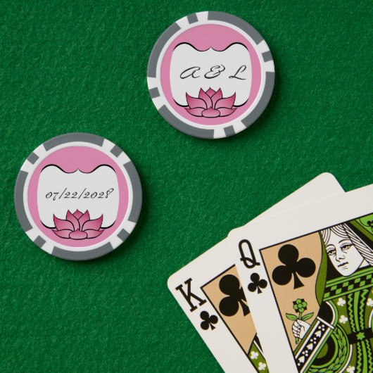Exquisite Lotus in Rosa Pokerchips (Pokertisch (doppelt))