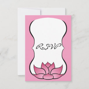 Exquisite Lotus in rosa RSVP-Karte RSVP Karte
