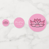 Exquisite Lotus in rosa Tischfetti Konfetti (Rückseiten)