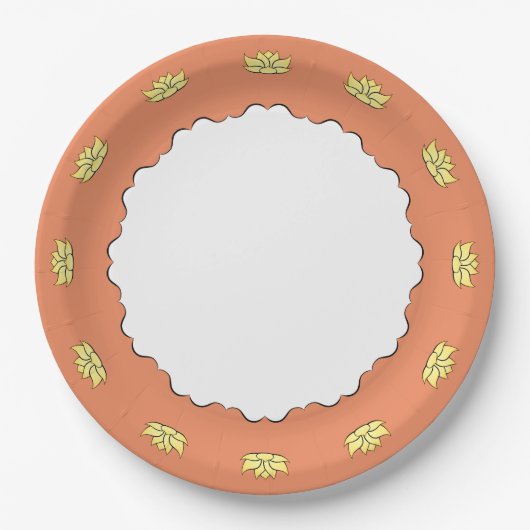 Exquisite Lotus in Sun Kissed Paper Plate Pappteller (Vorderseite)