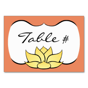 Exquisite Lotus in Sun Kissed Table Card Tischnummer