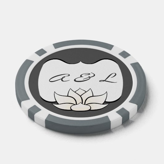 Exquisite Lotus in Weiß Pokerchips (Einzeln)