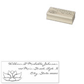 Exquisite Lotus Wooden Address Briefmarke Gummistempel (Stempel)