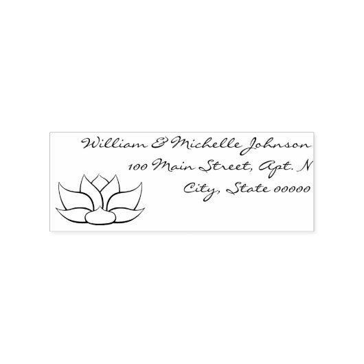 Exquisite Lotus Wooden Address Briefmarke Gummistempel (Prägung)