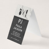 Exquisite Lux Texture Monogram und Marmortrim Visitenkarten (Vorderseite)