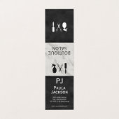 Exquisite Lux Texture Monogram und Marmortrim Visitenkarten (Außenseite Aufgefaltet)