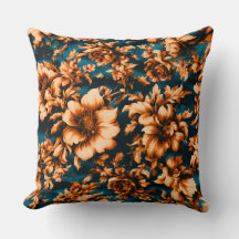 Exquisite luxuriöse Golden Blume, Blätter auf Blue