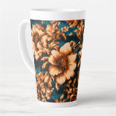 Exquisite luxuriöse Golden Blume, Blätter auf Blue Milchtasse (Linke Ecke)