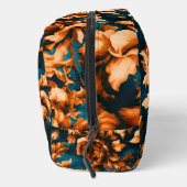 Exquisite luxuriöse Golden Blume, Blätter auf Blue Waschbeutel (Rechts)