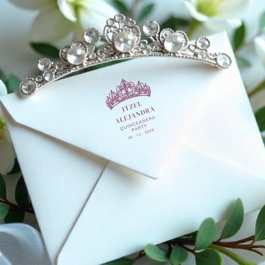 Exquisite Lys Flower Tiara Quinceañera Party  Gummistempel