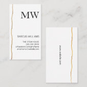 Exquisite Mark / weißer Streifen / Monogramm Visitenkarte (Vorne/Hinten)