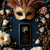 Exquisite Masquerade Masks Gold Effect Accents Einladung