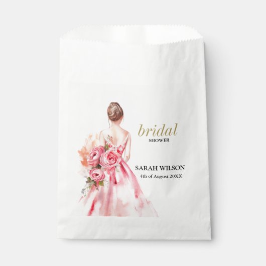 Exquisite Minimal Watercolor Hochzeitssemble Braut Geschenktütchen (Vorderseite)