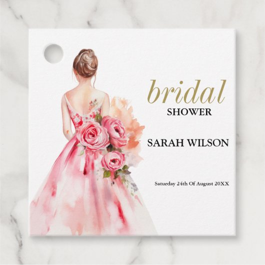 Exquisite Minimale Hochzeit Brautparty Geschenkanhänger (Vorderseite)