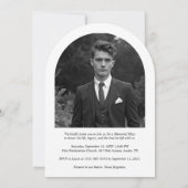 Exquisite Minimalist Black White Botanical Funeral Einladung (Rückseite)