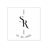 Exquisite Minimalist Stylish Wedding Initials Gummistempel (Prägung)