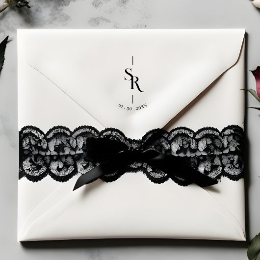 Exquisite Minimalist Stylish Wedding Initials Gummistempel