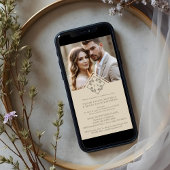 Exquisite Minimalist Wedding Botanical Monogram Einladung