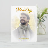 Exquisite Minimalist White Gold Gradient Photo Einladung (Stehend Vorderseite)