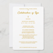 Exquisite Minimalist White Gold Gradient Photo Einladung (Rückseite)