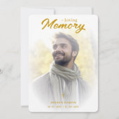 Exquisite Minimalist White Gold Gradient Photo Einladung (Vorderseite)