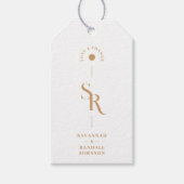 Exquisite Minimalistische Goldene Hochzeiten Geschenkanhänger (Vorderseite)