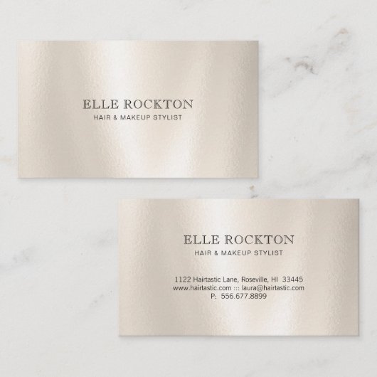 Exquisite Minimalistische Pearl Gloss Business Car Visitenkarte (Vorne/Hinten)