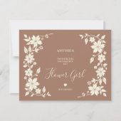 Exquisite Moka Romantic Floral Border Flower Girl (Vorderseite)