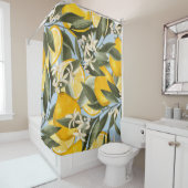 Exquisite Muster mit gelben Bergamottenfrüchten, r Duschvorhang (Beispiel)