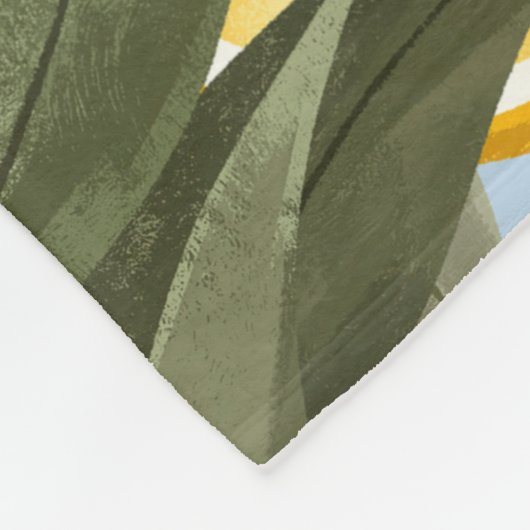 Exquisite Muster mit gelben Bergamottenfrüchten, r Fleecedecke (Ecke)