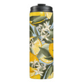Exquisite Muster mit gelben Bergamottenfrüchten, r Thermosbecher (Vorderseite)