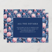 Exquisite Navy Watercolor Floral Border Begleitkarte (Vorne/Hinten)