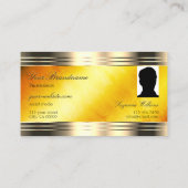 Exquisite Orange Marble Gold Border Logo und Foto Visitenkarte (Rückseite)
