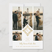 Exquisite Original 5-Photo Collage Wedding Save The Date (Vorderseite)