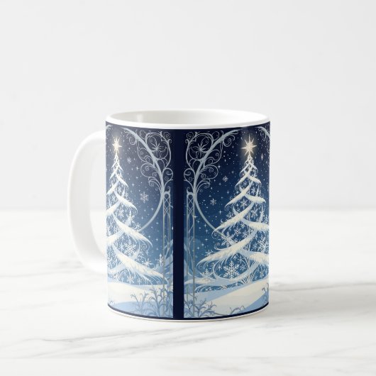 Exquisite Ornate Christmas Yule Tree Kaffeetasse (Vorderseite Links)