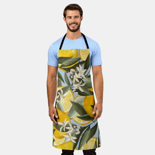 Exquisite pattern with yellow bergamot fruits, cit schürze (Getragen)