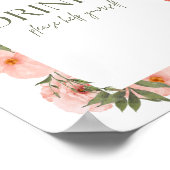 Exquisite Peach Floral Beverage Poster (Ecke)