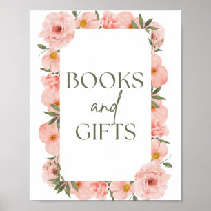 Exquisite Peach Floral Books & Gifts Poster