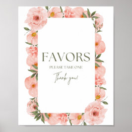 Exquisite Peach Floral Favoriten Poster