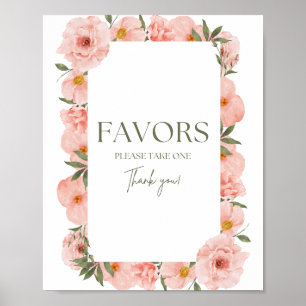 Exquisite Peach Floral Favoriten Poster
