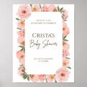 Exquisite Peach Floral Welcome Poster (Vorne)