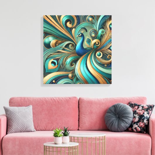 Exquisite Peacock Design Canvas Art Leinwanddruck (Insitu (Wohnzimmer))
