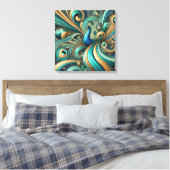 Exquisite Peacock Design Canvas Art Leinwanddruck (Insitu (Schlafzimmer))