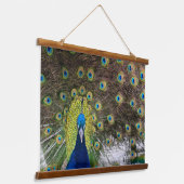 Exquisite Pfauenfeder Wandteppich Mit Holzrahmen (Gewinkelt)