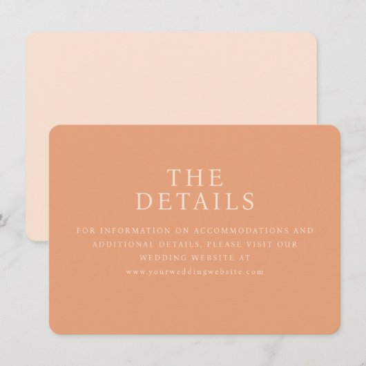 Exquisite Pfirsich-Textdesign Begleitkarte (Vorne/Hinten)