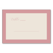 Exquisite Pink Calligraphy Table Tischnummer (Vorderseite)