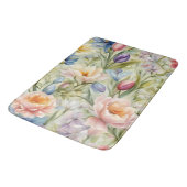 Exquisite, raffinierte Frühlingsblumen. Malerei Badematte (Schrägansicht)