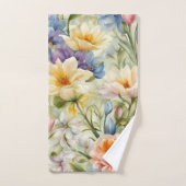 Exquisite, raffinierte Frühlingsblumen. Malerei Badhandtuch Set (Handtuch)