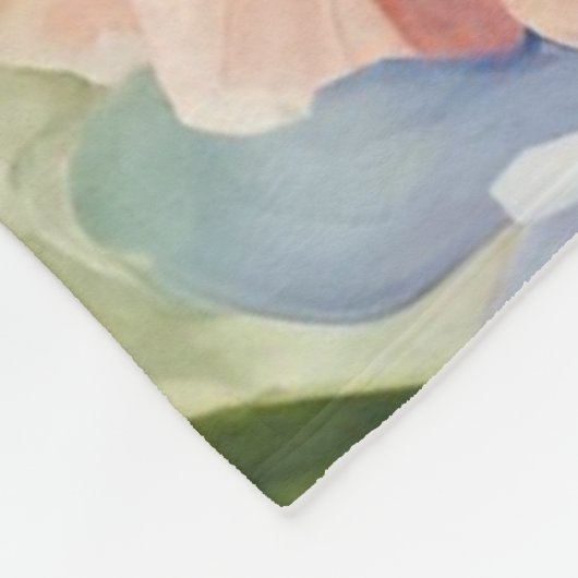 Exquisite, raffinierte Frühlingsblumen. Malerei Fleecedecke (Ecke)