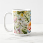 Exquisite, raffinierte Frühlingsblumen. Malerei Kaffeetasse (Links)